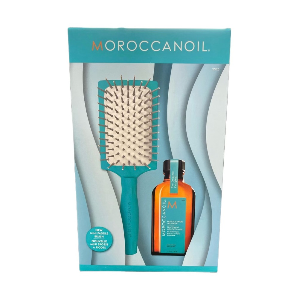 NEW Moroccanoil Mini Paddle Brush + Treatment Oil Set | Authentic | - Picture 2 of 4